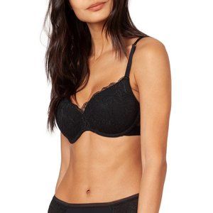 LIVELY Lace Wireless Push-Up Bra Black 36C NEW